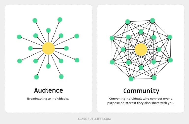 Graphic showing the difference between Audience and Community